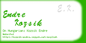 endre kozsik business card